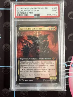 2023 MTG TALES OF MIDDLE-EARTH EXTENDED ART #396 SAURON, THE LIDLESS EYE PSA 9 - Image 1