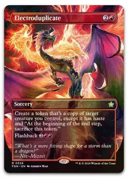 Electroduplicate (Borderless) #328 (Foil) (NM) Foundations FDN Magic MTG - Image 1
