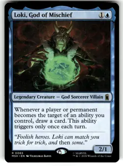Loki, God of Mischief 65 Rare Marvel Super Heroes Magic: The Gathering NM - Image 1