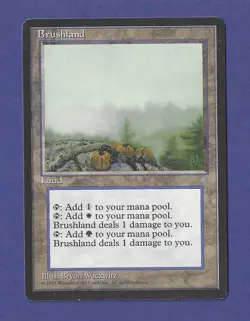 1995 Magic the Gathering - Brushland - Ice Age MTG - Image 1