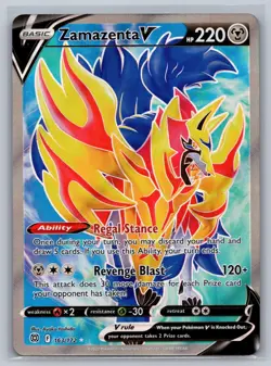 Zamazenta V 163/172 Ultra Rare Brilliant Stars Pokemon Card Near Mint - Image 1