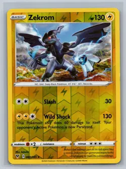 Zekrom 060/185 Holo Rare Vivid Voltage Pokemon Card Reverse Holo Near Mint - Image 1