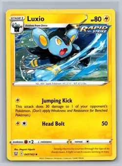 Luxio 047/163 Uncommon Battle Styles Pokemon Card Lightly Played - Image 1