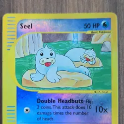 Pokemon TCG Seel Basic Holo 50 HP English Sea Animal Double Headbutt Ice Beam - Image 1