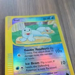 Pokemon TCG Seel Basic Holo 50 HP English Sea Animal Double Headbutt Ice Beam - Image 2