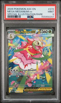 2026 Pokemon Asc EN-Ascended Heroes Mega Meganium EX SIR PSA 9 #272 - Image 1