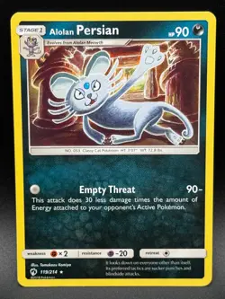 Tomokazu Komiya Alolan Persian 119/214 Rare Lost Thunder Near Mint - Image 1