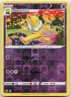 Hypno 061/195 Uncommon Silver Tempest Pokemon Reverse Holo Near Mint - Image 1