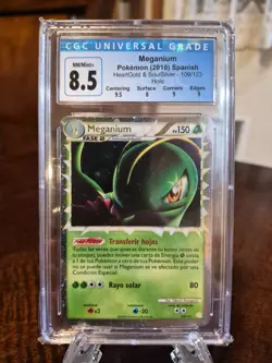 Meganium 109/123 Holo Rare Prime HeartGold SoulSilver -SPANISH- Pokemon PSA 8.5 - Image 1