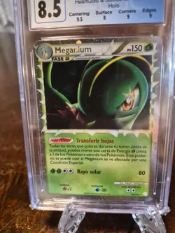 Meganium 109/123 Holo Rare Prime HeartGold SoulSilver -SPANISH- Pokemon PSA 8.5 - Image 5
