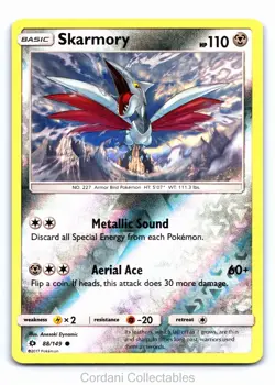 Skarmory 102/149 - Sun & Moon Base Set - Reverse Holo Pokemon Card - Near Mint - Image 1