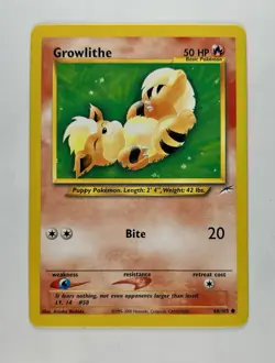 Growlithe 2002 Pokemon Neo Destiny Unlimited Common #68/105 * Near Mint - Image 1
