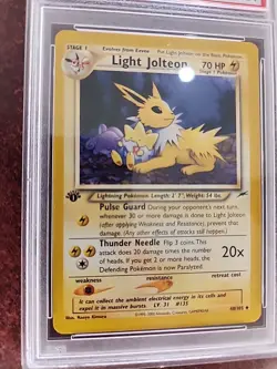 Light Jolteon 1st Edition Neo Destiny Pokemon Card WOTC NM Mint PSA 8 - Image 2