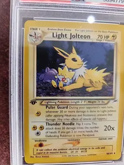 Light Jolteon 1st Edition Neo Destiny Pokemon Card WOTC NM Mint PSA 8 - Image 3