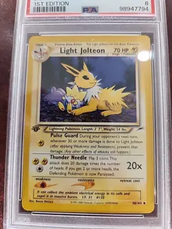 Light Jolteon 1st Edition Neo Destiny Pokemon Card WOTC NM Mint PSA 8 - Image 5