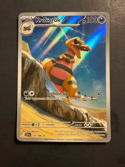 2025 Pokemon Krokorok 136/132 S&V Black Bolt Illustration Rare Full Art Holo - Image 1