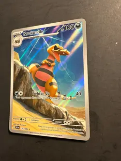 2025 Pokemon Krokorok 136/132 S&V Black Bolt Illustration Rare Full Art Holo - Image 3