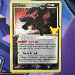 Umbreon 17/17 Celebrations Classic Gold Star Holo Pokemon Card - Excellent - ENG - Image 4