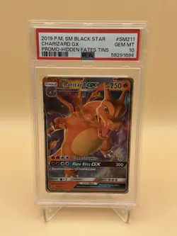 2019 Pokemon Charizard GX Hidden Fates Promo SM211 Black Star Ultra Rare PSA 10 - Image 1