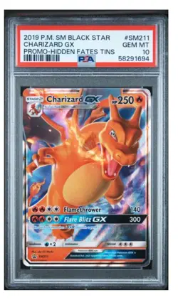 2019 Pokemon Charizard GX Hidden Fates Promo SM211 Black Star Ultra Rare PSA 10 - Image 2