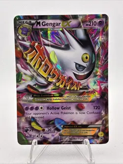 Pokemon M Gengar EX XY166 Shiny Mega Evolution Black Star Promo Holo Raw LP - Image 1