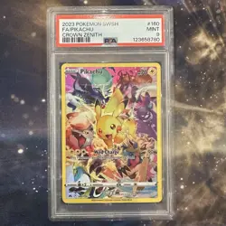 Pokemon PSA 9 Pikachu 160/159 Full Art Secret Rare Crown Zenith 2023 PSA 9 Mint - Image 1