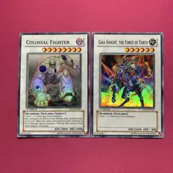 YuGiOh Gaia Knight Gigantic Fighter 1st Super Rare English Trading - Image 1