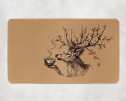 Cute Deer Ramen Playmat - Kawaii Anime Style Gaming Mat for MTG, YuGiOh, TCG - Image 1