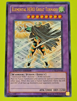 Yu-Gi-Oh Elemental HERO Great Tornado Limited Edition Ultra Rare LC02-EN010 Lp - Image 1