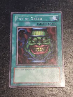 Yu-Gi-Oh! RARE CARD POT OF GREED LOB-119 1996 VINTAGE PRINT VLP - Image 1