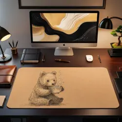 Cute Bear Ramen Playmat - Kawaii Anime Style Gaming Mat for MTG, YuGiOh, TCG - Image 2