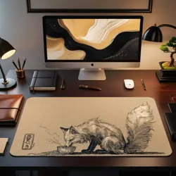 Cute Fox Ramen Playmat - Kawaii Anime Style Gaming Mat for MTG, YuGiOh, TCG - Image 2