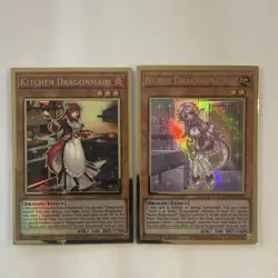 Konami Yu-Gi-Oh! Kitchen Dragonmaid + Nurse Dragonmaid 1st Ed Foil Lot 2 - Image 1
