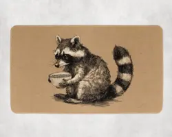 Cute Raccoon Ramen Playmat - Kawaii Anime Style Gaming Mat for MTG, YuGiOh, TCG - Image 1