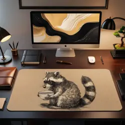 Cute Raccoon Ramen Playmat - Kawaii Anime Style Gaming Mat for MTG, YuGiOh, TCG - Image 2