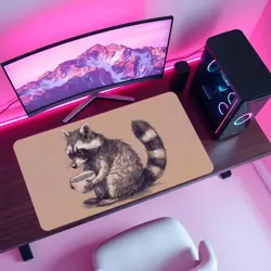 Cute Raccoon Ramen Playmat - Kawaii Anime Style Gaming Mat for MTG, YuGiOh, TCG - Image 4