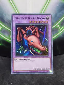 Yugioh Twin-Headed Thunder Dragon MRD-EN120 Super Rare 25th Anniversary NM - Image 1