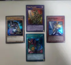 Yugioh 4 CARD SET/ DARK PALADIN/ BUSTER BLADER/ DARK MAGICIAN/ POLY/ NM/MINT - Image 1