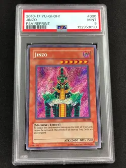Yugioh 2010 Jinzo PSV-000 PSA 9 Secret Rare - Image 1