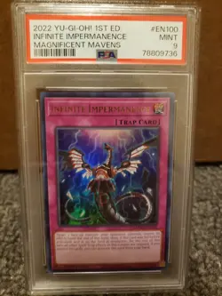 Infinite Impermanence MAMA-EN100 YuGiOh Magnificent Mavens PSA 9 Ultra Rare - Image 1