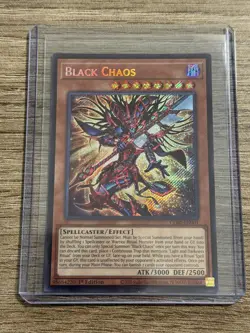 YuGiOh Chaos Origins 1st Edition Black Chaos CORI-EN001 Secret Rare NM - Image 1