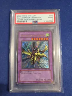 Yugioh - Gaia the Dragon Champion - Unlim Ed - Secret Rare Error - Mint - PSA 9 - Image 1