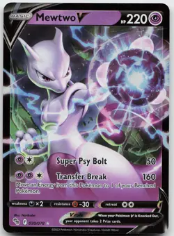 Mewtwo V 030/078 Holo V Rare Pokemon GO Pokemon Holo Near Mint - Image 1