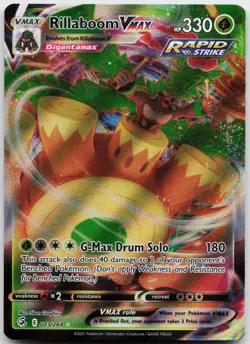 Rillaboom VMAX 023/264 Holo VMAX Rare Fusion Strike Pokemon Holo Near Mint - Image 1