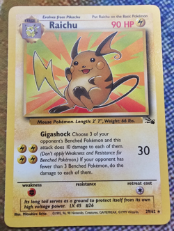 Raichu 29/62 Rare Non-Holo Pokemon Card NM - Image 1