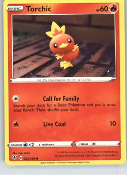 Torchic 022/189 Common Darkness Ablaze Pokemon Near Mint - Image 1