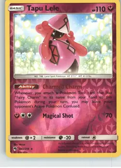 Tapu Lele 150/214 Holo Rare Lost Thunder Pokemon Reverse Holo Lightly Played - Image 1