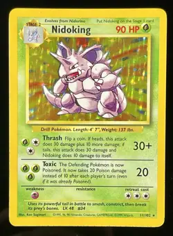 1999 Pokemon TCG: Base Set - Nidoking 11/102 Holo WOTC Vintage LP - Image 1