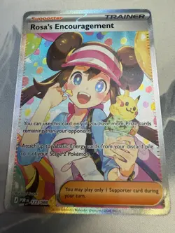 Pokemon TCG Rosa's Encouragement 123/088 Full Art Holo Secret Rare EN - Image 1