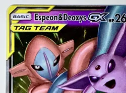 2019 POKEMON SUN & MOON UNIFIED MINDS #72/236 ESPEON & DEOXYS GX TAG TEAM - Image 5